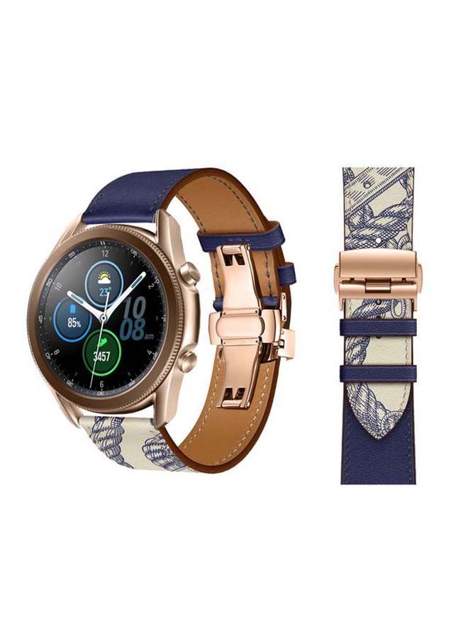 NIBEMINENT Genuine Leather Replacement Band for Samsung Galaxy Watch3 45mm Multicolour - Image 1