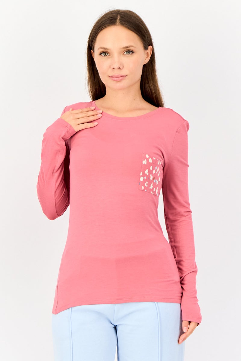 Marks & Spencer بيجامة نسائية بأكمام طويلة وطباعة جرافيك على شكل طاقية، حمراء - Image 1