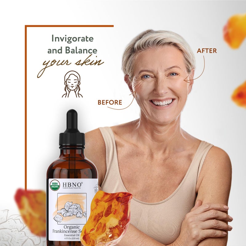 HBNO California Bottled Organic Frankincense Essential Oil 4 fl oz (120ml) - USDA Certified Oil - Organic Frankincense Essential Oil for Skin and Aromtherapy - Image 5