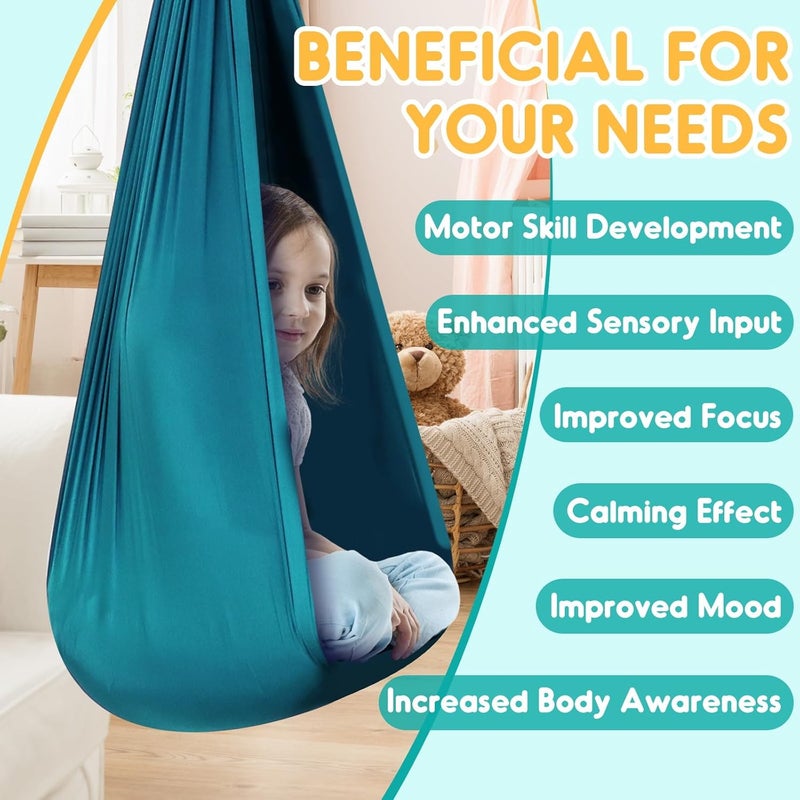 Chihee Sensory Swing Therapy Swing Hammock Indoor Outdoor for Kids, Hardware Included, Soft Breathable Nylon Cuddle Swing Joy Hammock for Child Adult with Autism, ADHD, Aspergers, Sensory Integration - Image 5