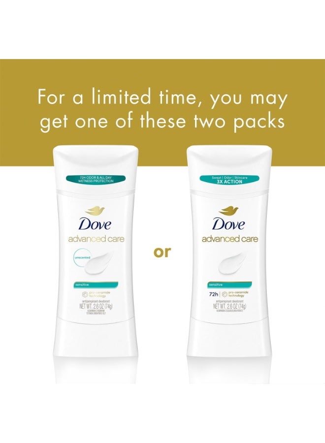 Dove Advanced Care Antiperspirant Stick for Women 48H Sweat And Odour Protection Sensitive t With Pro-Ceramide Technology 74 G - Image 2
