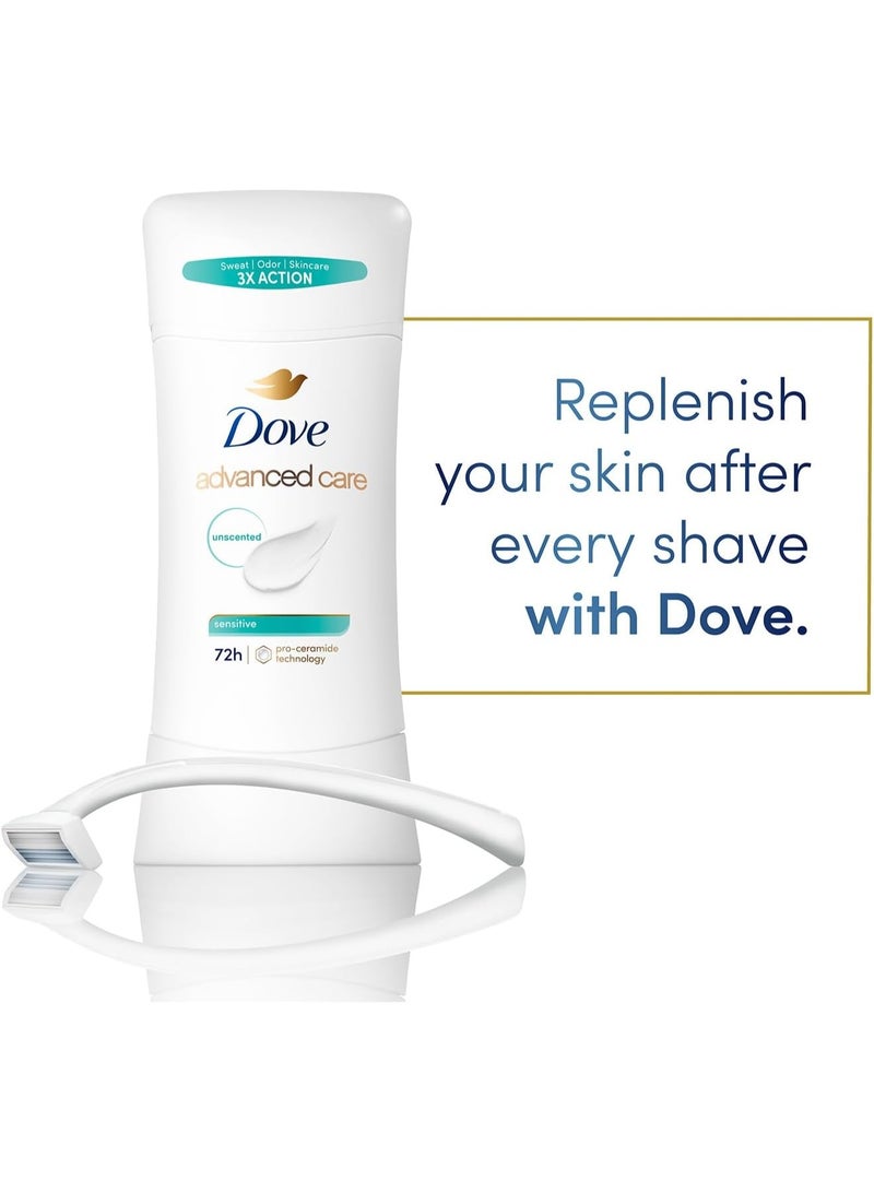 Dove Advanced Care Antiperspirant Stick for Women 48H Sweat And Odour Protection Sensitive t With Pro-Ceramide Technology 74 G - Image 3