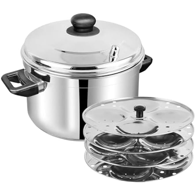 طباخ فينود إيدلي من الفولاذ المقاوم للصدأ مع طبق إيدلي مكون من 4 طبقات 16 طباخ إيدلي VIC001 صانع إيدلي بالبخار - Image 1