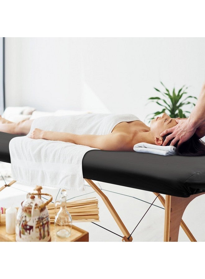 Macarrie 2 Pcs Pu Leather Massage Table Cover Sheet Pu Vinyl Leather Massage Table Protector Cover Waterproof Massage Table Sheets Massage Table Cover For Tables 28''-31'' Wide, 74'' Long (Black) - Image 4