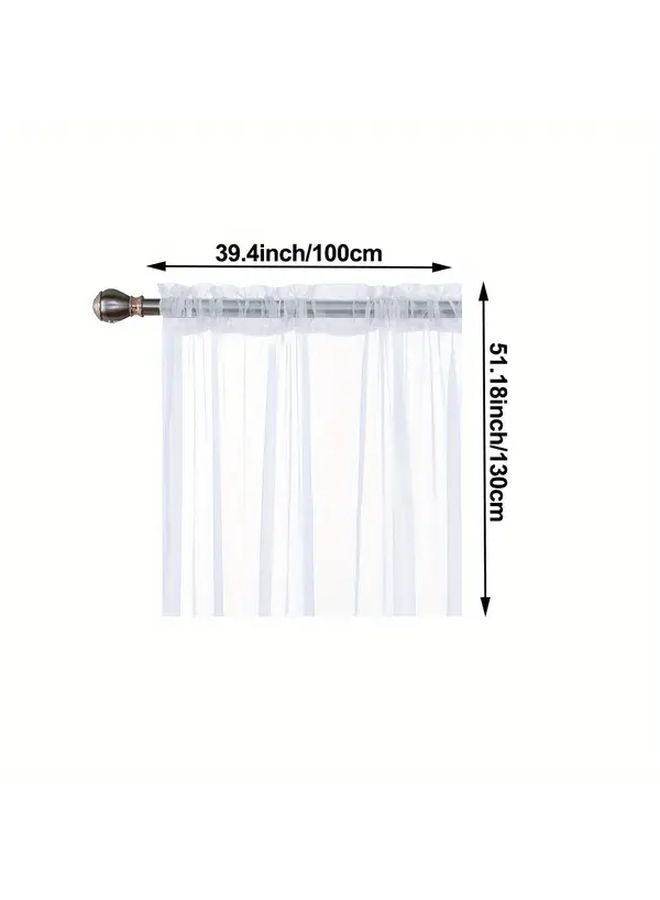 Classic Pastoral Style Blackout Sheer Curtains 39x98 Inch Rod Pocket White - Image 3