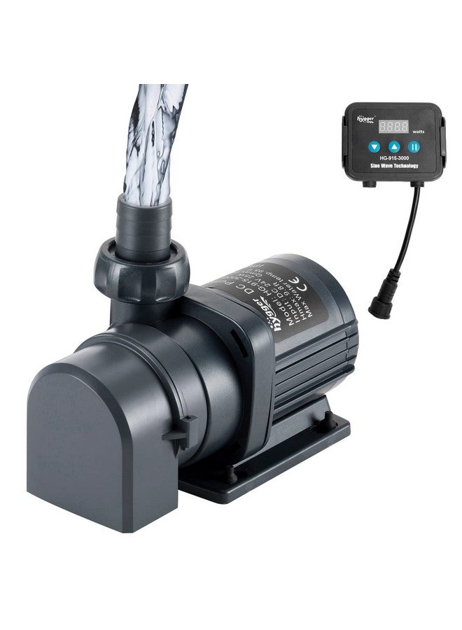 هايغر مضخة مياه خارجية غاطسة وهادئة من هيغر، ٨٠٠ جالون في الساعة، ٢٤ فولت، مع وحدة تحكم (٣٠٪ - ١٠٠٪ إعدادات)، مضخة عودة قوية لأحواض الأسماك، أحواض السمك، البرك، النوافير، أحواض المياه، الزراعة المائية (٢٥ واط، ٩.٨ قدم) - Image 1