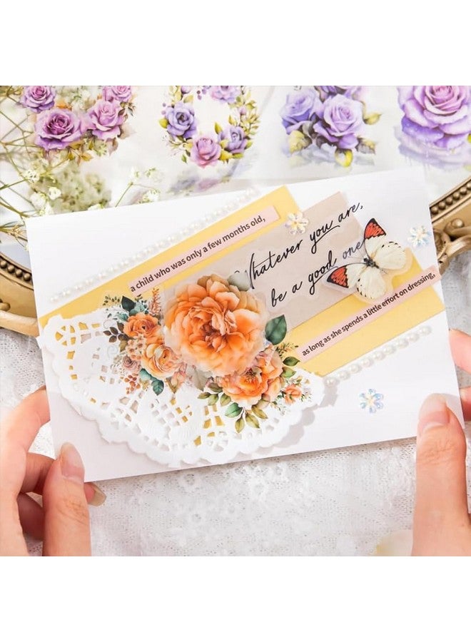 HASTHIP® 6 Rolls Floral DIY Scrapbooking Decorative Tapes, Washi Tape Stickers Floral Tapes PET Transparent Aesthetic Tapes Sticker for Journal Making, Scrapbooking, DIY Art and Craft - Image 3