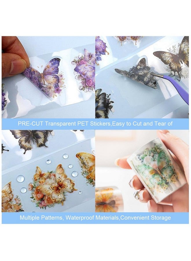 HASTHIP® 6 Rolls Floral DIY Scrapbooking Decorative Tapes, Washi Tape Stickers Floral Tapes PET Transparent Aesthetic Tapes Sticker for Journal Making, Scrapbooking, DIY Art and Craft - Image 4