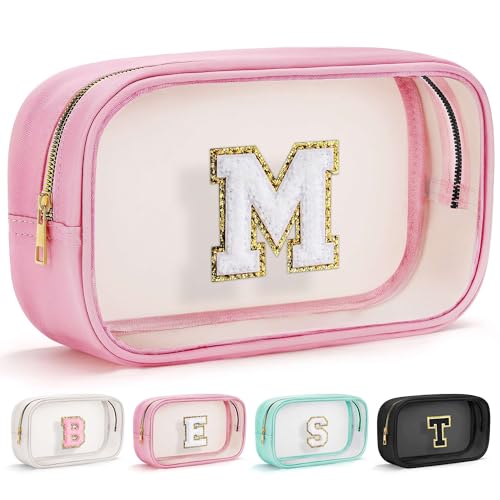 YOOLIFE Graduation Teacher Gifts Travel Toiletry Bag, Clear Makeup Bag Preppy Cosmetic Bags Organizer Travel Essentials Pink Gifts for Girls Teen Girlfriend Kids Birthday Gift Preppy Stuff M - Image 1