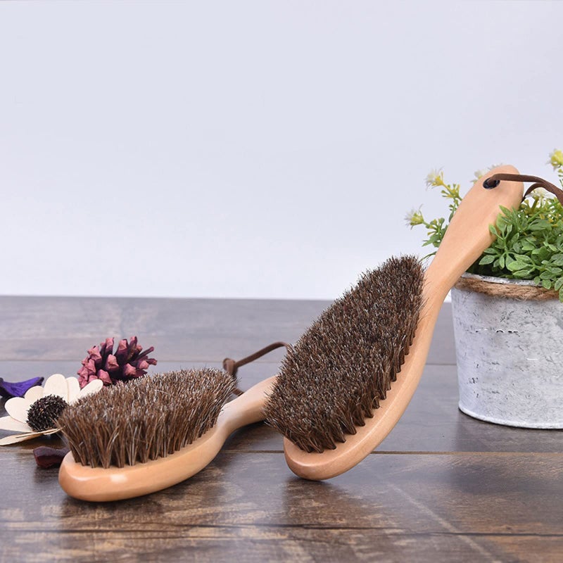 SEMOOR Wooden Handle Horsehair Cleaning Brush for Leather Shoes, Bags, Coats, Car Seats - Soft Dust Removal & Polishing - Image 5