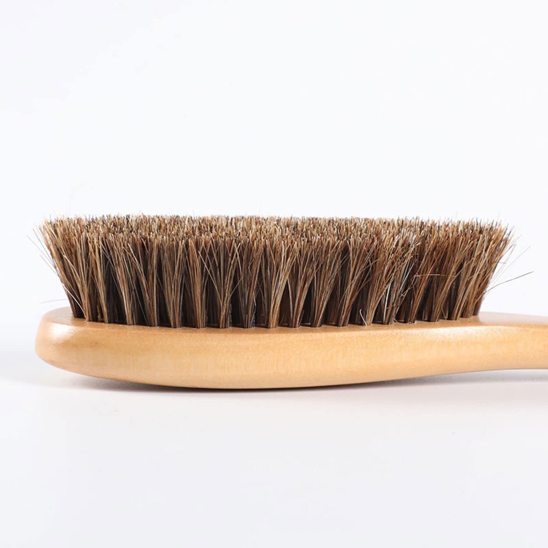 SEMOOR Wooden Handle Horsehair Cleaning Brush for Leather Shoes, Bags, Coats, Car Seats - Soft Dust Removal & Polishing - Image 2