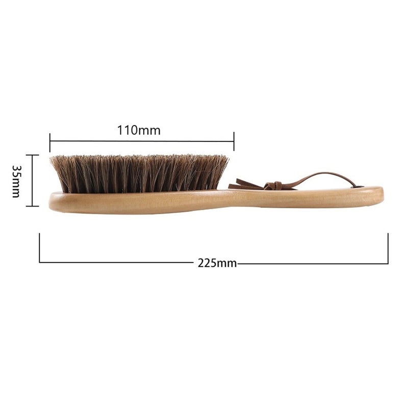 SEMOOR Wooden Handle Horsehair Cleaning Brush for Leather Shoes, Bags, Coats, Car Seats - Soft Dust Removal & Polishing - Image 3
