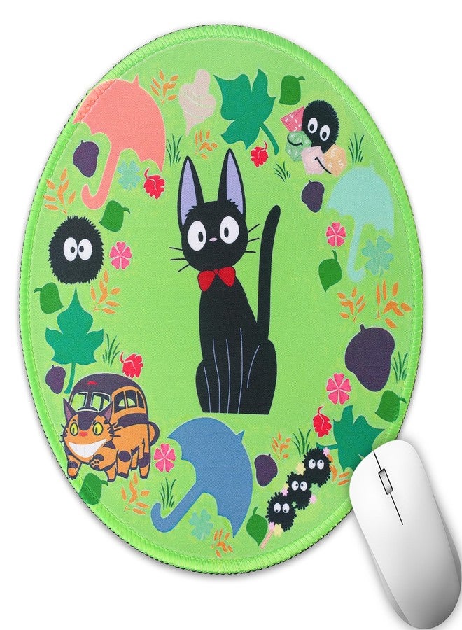 Pounchi Cute Soot Sprite Mouse Pad 8.6 × 8.6 in, Anime Cat Mouse Pad with Non-Slip Rubber Base and Stitched Edge for Desk Computers Laptop Office - Image 1