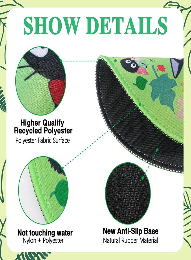 Pounchi Cute Soot Sprite Mouse Pad 8.6 × 8.6 in, Anime Cat Mouse Pad with Non-Slip Rubber Base and Stitched Edge for Desk Computers Laptop Office - Image 3