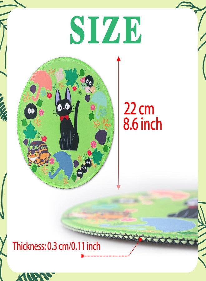 Pounchi Cute Soot Sprite Mouse Pad 8.6 × 8.6 in, Anime Cat Mouse Pad with Non-Slip Rubber Base and Stitched Edge for Desk Computers Laptop Office - Image 2
