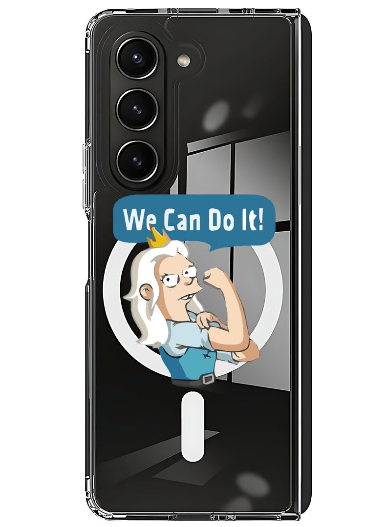 Theodor Magnetic Case for Samsung Galaxy Z Fold 6 Compatible with MagSafe Wireless Charging, Shockproof Phone Bumper Cover We can do it-01 - Image 1