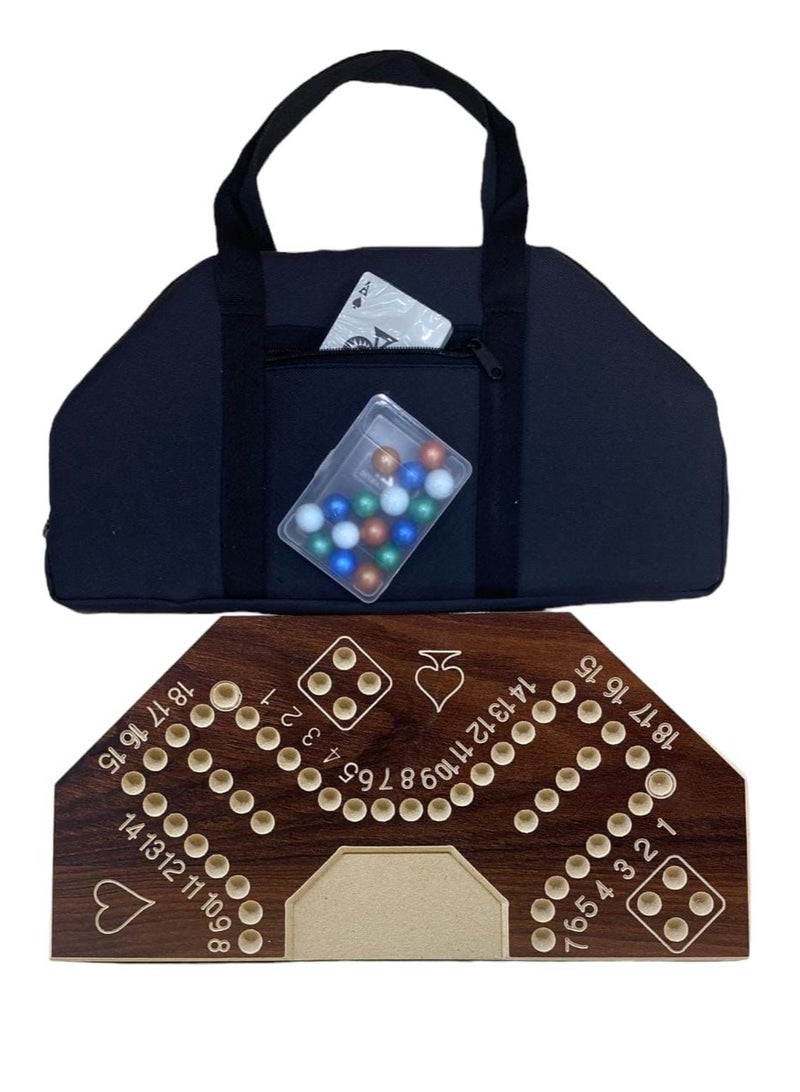 MARAH TOYS Group games: Jackaroo game, numbered, with a bag for 4 players, size 40X40, with cards and an akfash game. - Image 4