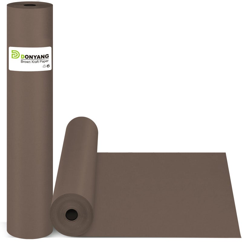 Chocolate Brown Wrapping Paper 15x450 Solid Color Dark Brown Art Craft Easel Bulletin Board Decorative Kraft Paper Roll Birthday Fathers Day Bouquet Flower Gift Wrap for Men Husband Dad