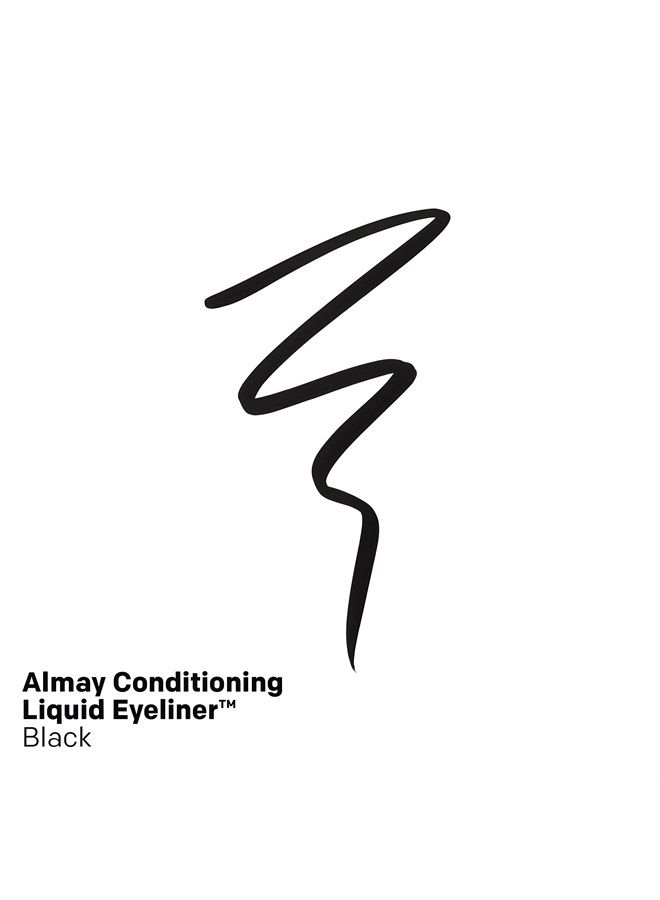 Almay سائل كحل مكثف، يدوم طويلاً، مقاوم للماء، مرطب، 10 أسود، 0.03 أونصة سائلة. - Image 2