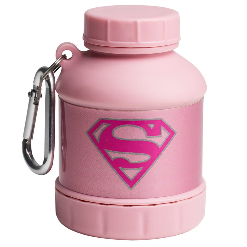 Smartshake Justice League Whey2Go Supergirl Protein Powder Storage Container 50g BPA Free Shaker Bottle Funnel for Whey Protein Powder Protein Shakes 110ml DC Comics Supergirl Gifts for Women