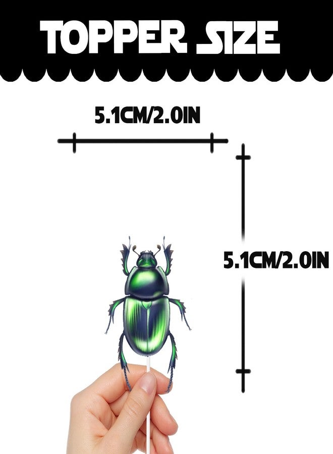 LETLIMIT 18pcs Glitter Dessert Cupcake Topper Reptile Insect Beetle Theme Decorations Baby Shower Boys Girls Happy Birthday Party Decor Supplies - Image 2