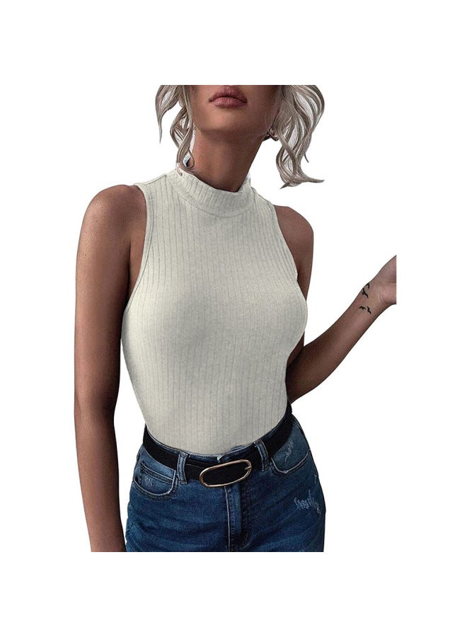 European And American Women's Clothing Independent Site  Summer Solid Color Ribbed Tank Top Women's Sleeveless T-shirt Top