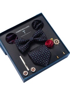 8pcs tie set bow tie men's accessories brooch brooch cufflinks formal suit accessories set
