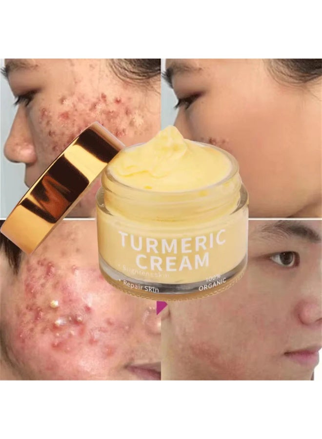 CKTUING Turmeric Face Cream 50g – Natural Vitamin C Brightening Moisturizer for Dark Spots, Anti-Wrinkle, Firming, Hydrating & Skin Revitalizing Cream for All Skin Types - Image 2