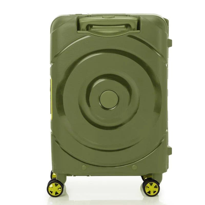 American Tourister Olive Circurity Suitcase, Cabin Size 55 cm / 20 inch, 4 Spinner Wheels, Hard Top, Polypropylene, Olive|Scratch & Impact Resistant Material|Lightweight|XtraSecu™ 3 Point Locking System|TSA Lock - 3 Years International Warranty  | Best Price UAE