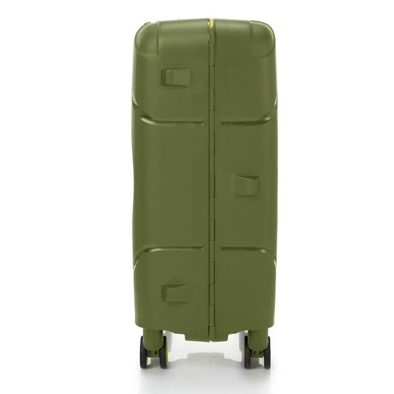American Tourister Olive Circurity Suitcase, Cabin Size 55 cm / 20 inch, 4 Spinner Wheels, Hard Top, Polypropylene, Olive|Scratch & Impact Resistant Material|Lightweight|XtraSecu™ 3 Point Locking System|TSA Lock - 3 Years International Warranty  | Best Price UAE
