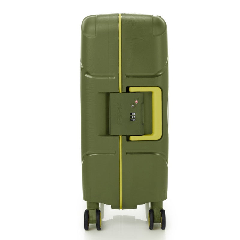 AMERICAN TOURISTER Circurity Suitcase, Cabin Size 55 cm / 20 inch, 4 Spinner Wheels, Hard Top, Polypropylene, Olive|Scratch & Impact Resistant Material|Lightweight|XtraSecu™ 3 Point Locking System|TSA Lock - 3 Years International Warranty - Image 3