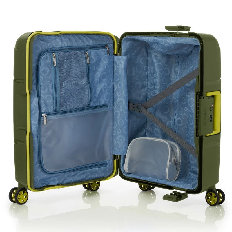American Tourister Olive Circurity Suitcase, Cabin Size 55 cm / 20 inch, 4 Spinner Wheels, Hard Top, Polypropylene, Olive|Scratch & Impact Resistant Material|Lightweight|XtraSecu™ 3 Point Locking System|TSA Lock - 3 Years International Warranty  | Best Price UAE