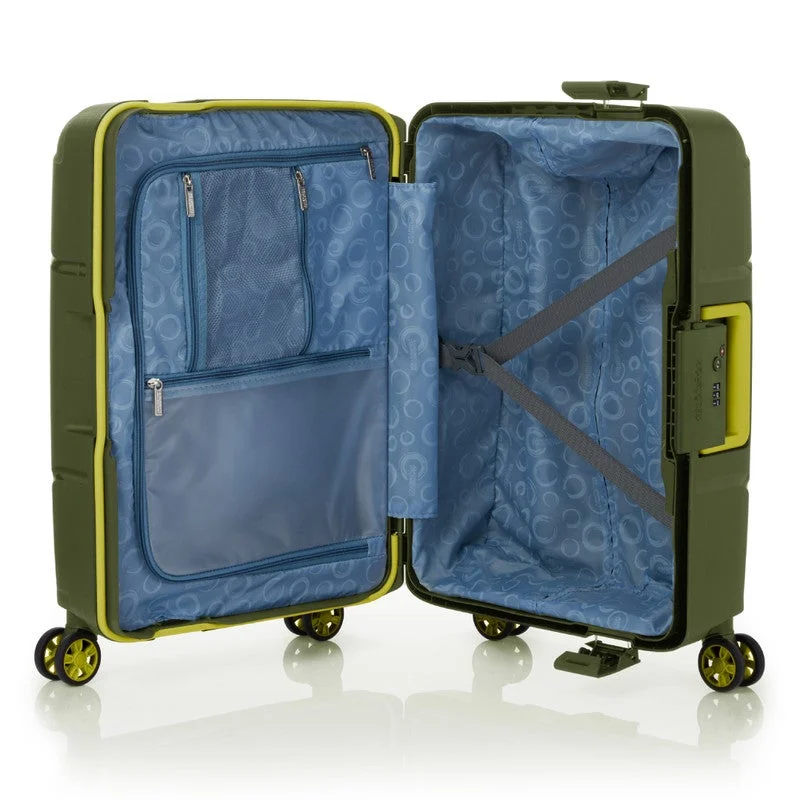 American Tourister Olive Circurity Suitcase, Cabin Size 55 cm / 20 inch, 4 Spinner Wheels, Hard Top, Polypropylene, Olive|Scratch & Impact Resistant Material|Lightweight|XtraSecu™ 3 Point Locking System|TSA Lock - 3 Years International Warranty  | Best Price UAE