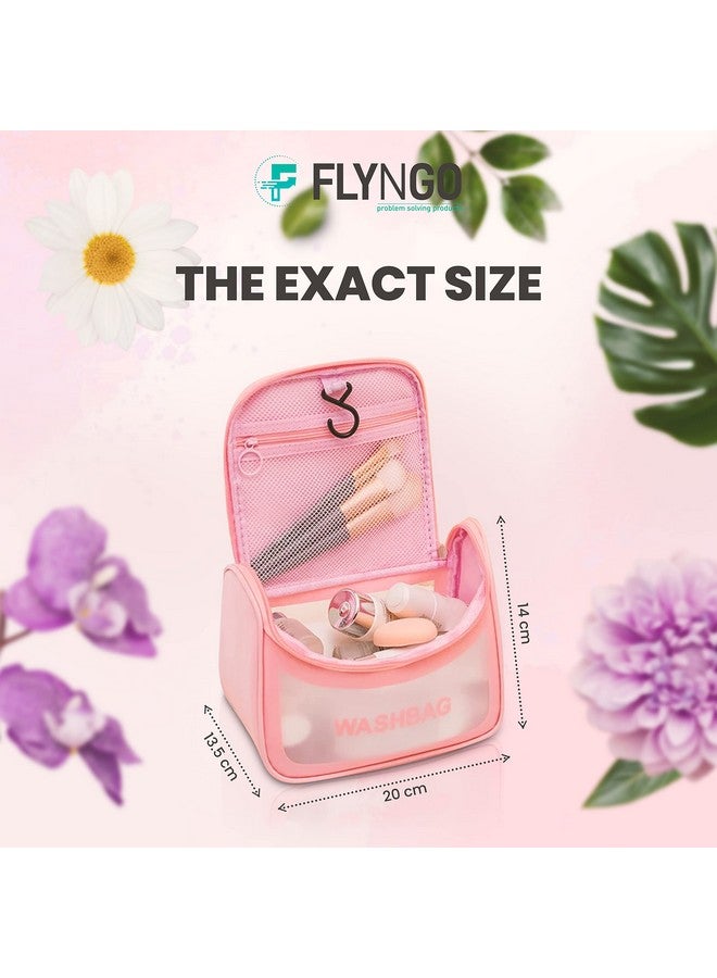 FLYNGO FLYNGO Multipurpose Cosmetic Organizer Bag Makeup Pouch for Women, and Girls for Travel (pink)  - Image 4