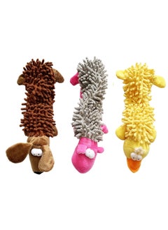 KASTWAVE Dog Squeaky Toys, 3 PCS Plush Dogs Chew Toy Interactive Dog Toys for Small Medium Large Breed, Assorted Colors  Funny Style Will Entertain Your Dog for Hours  - Image 4