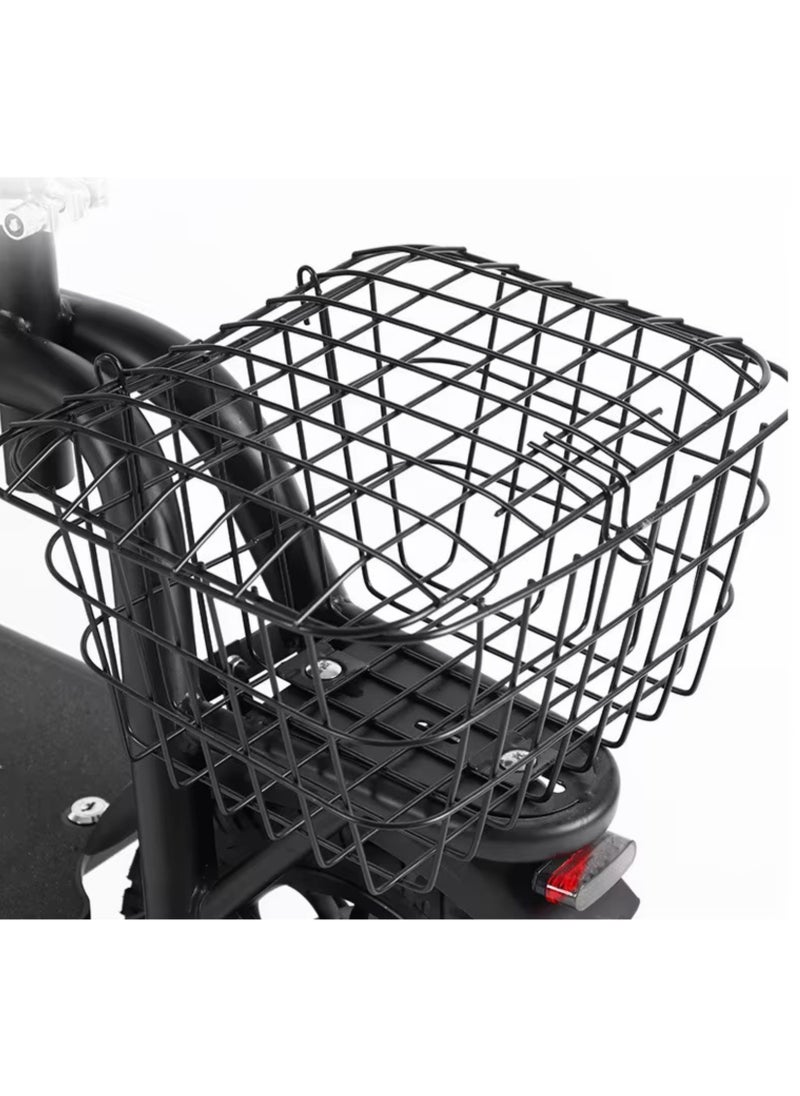 Niyazi - Electric Scooter with Basket | Electric Scooter for Adults | Electric Scooter with Seat | electric scooter | Foldable Electric Scooter | 48V Voltage | 500W Motor | Front and Rear Lights | Shock Absorption Suspension | Storage Basket | Weight Capacity 120 KG | 12-Inch Tires - Image 1