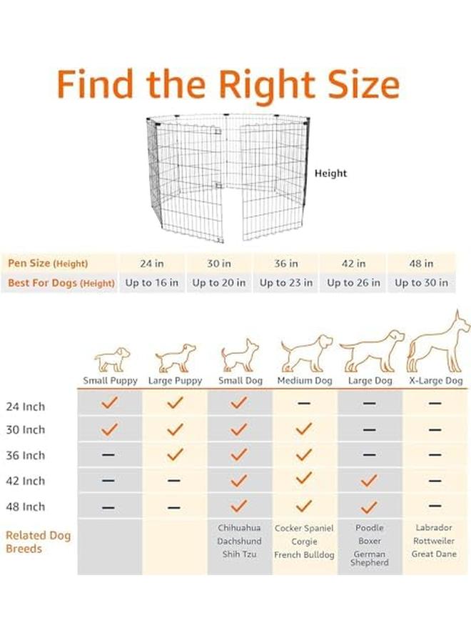 Foldable Metal Pet Dog Exercise Fence Pen 60 X 60 X 36 Inches - Image 4