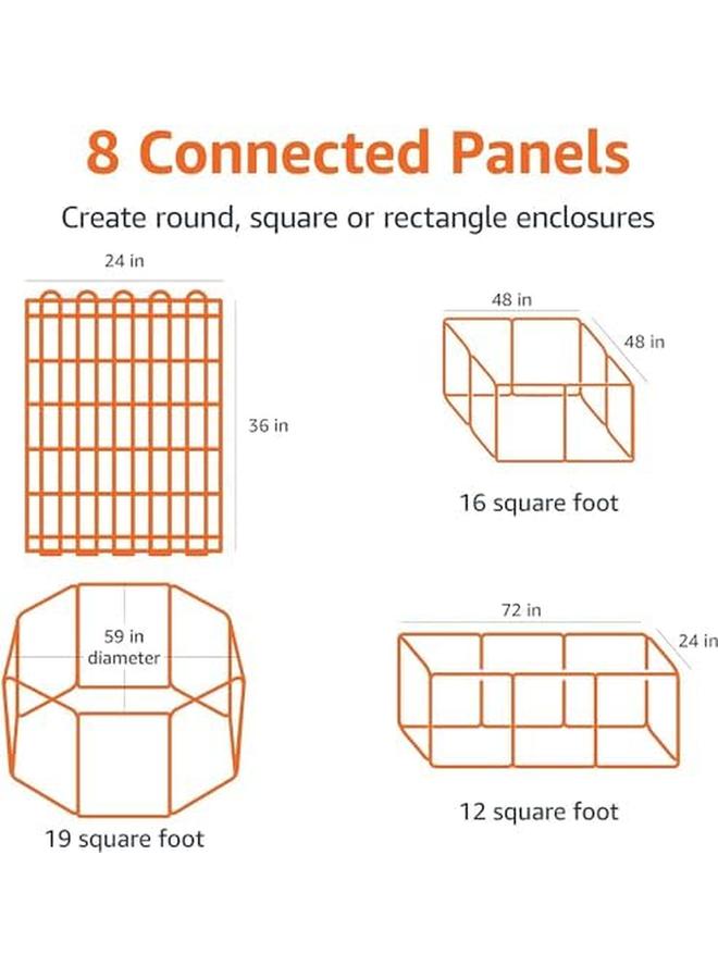 Foldable Metal Pet Dog Exercise Fence Pen 60 X 60 X 36 Inches - Image 3