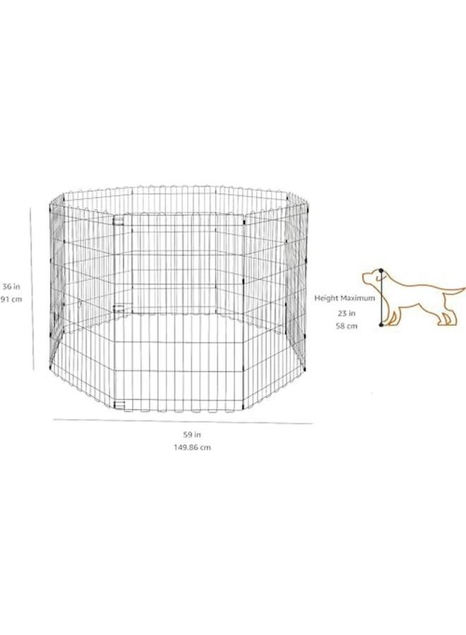Foldable Metal Pet Dog Exercise Fence Pen 60 X 60 X 36 Inches - Image 2