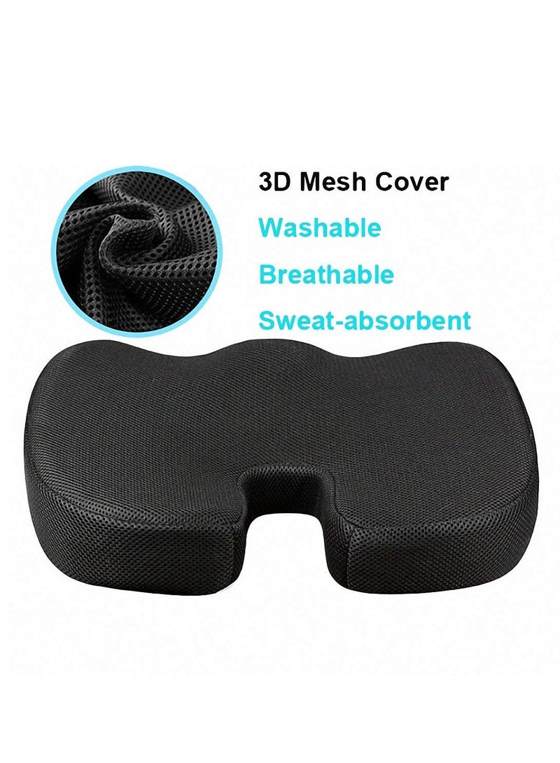 Captaintech Portable Ergonomic Memory Foam Seat Cushion and Lumbar Support Pillow Set for Car Office Computer Chair Wheelchair - Image 4