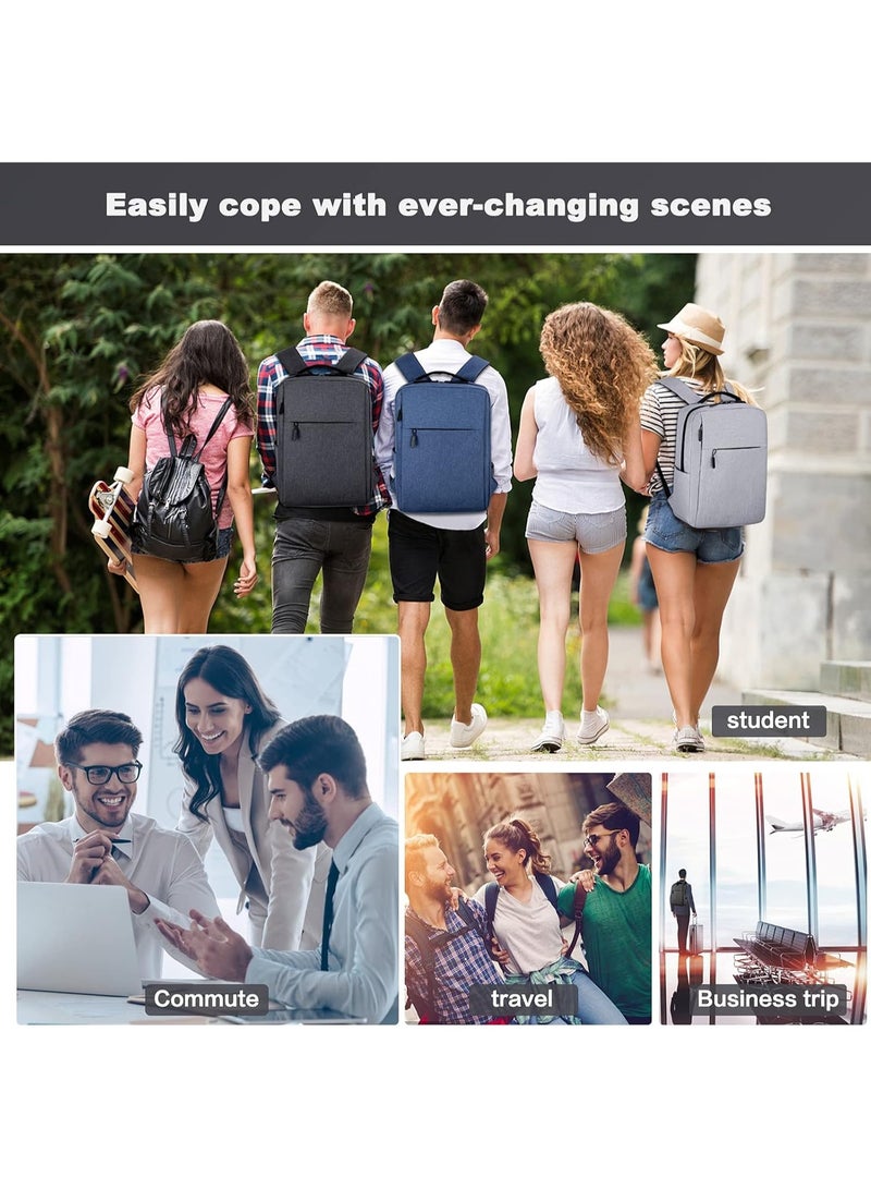 حقيبة ظهر أنيقة للرجال، سوداء، كبيرة الحجم، مناسبة للجامعة - Image 5