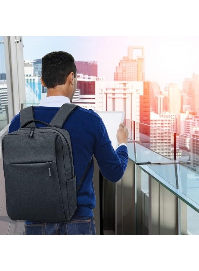 حقيبة ظهر أنيقة للرجال، سوداء، كبيرة الحجم، مناسبة للجامعة - Image 3