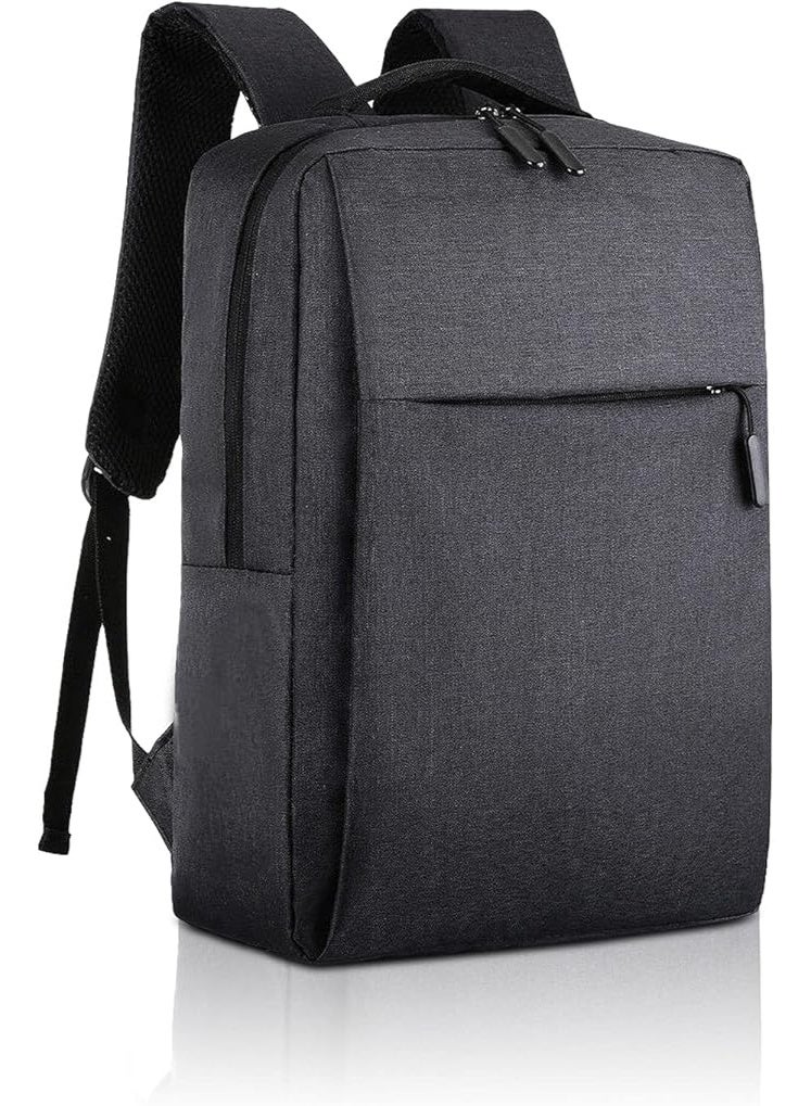 حقيبة ظهر أنيقة للرجال، سوداء، كبيرة الحجم، مناسبة للجامعة - Image 1