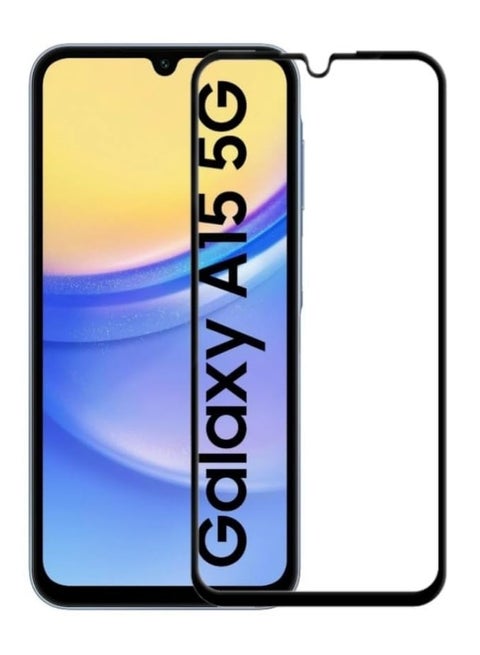 Screen Protector for Samsung Galaxy A15 Tempered Glass Screen Protector full Glue Edge to Edge Screen Glass Anti-shatter 9H Hardness Scratch Proof
