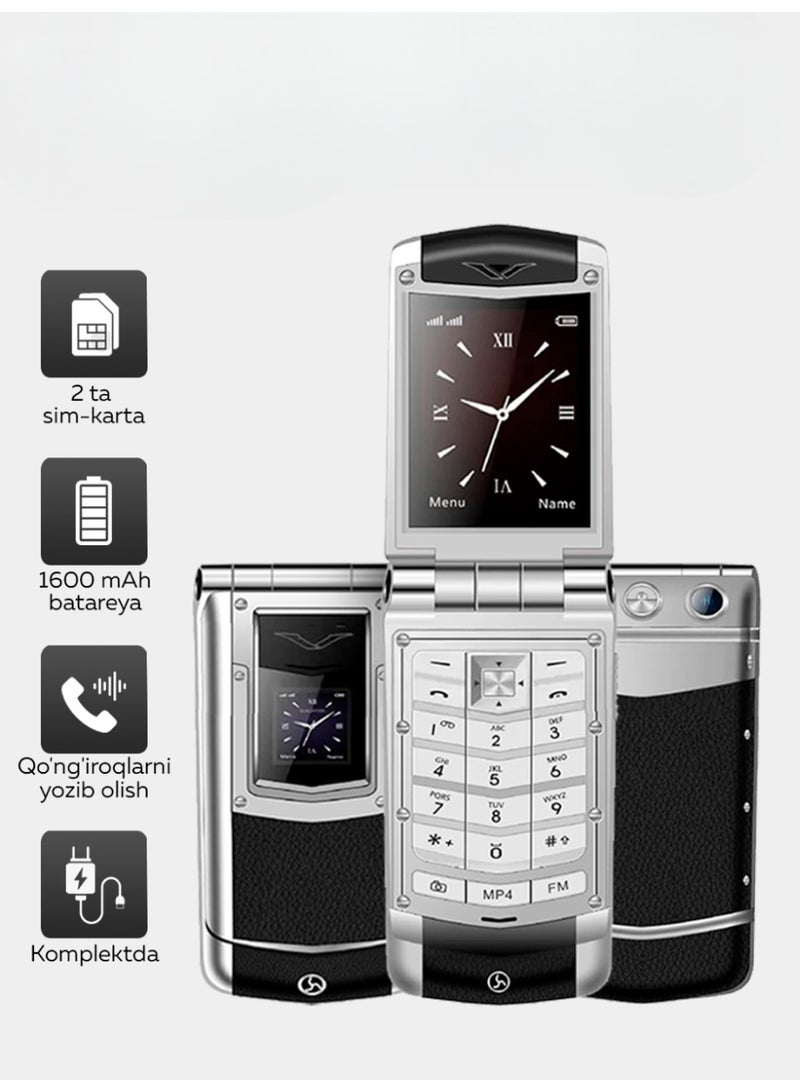 هوب هاتف V77 Global مفتوح فاخر بشريحتين | هاتف رباعي النطاق | تصميم نحيف | عمر بطارية طويل | متوافق مع شبكات GSM الدولية - Image 1