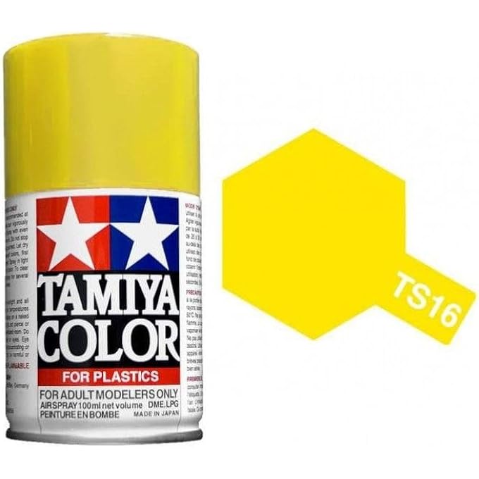 Tamiya YELLOW LACQUER SPRAY PAINT, 3OZ - TS-16 -TAM85016 - Image 3
