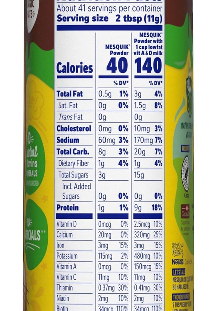 Nesquik No Sugar Added Chocolate Powder 16 oz - Image 2
