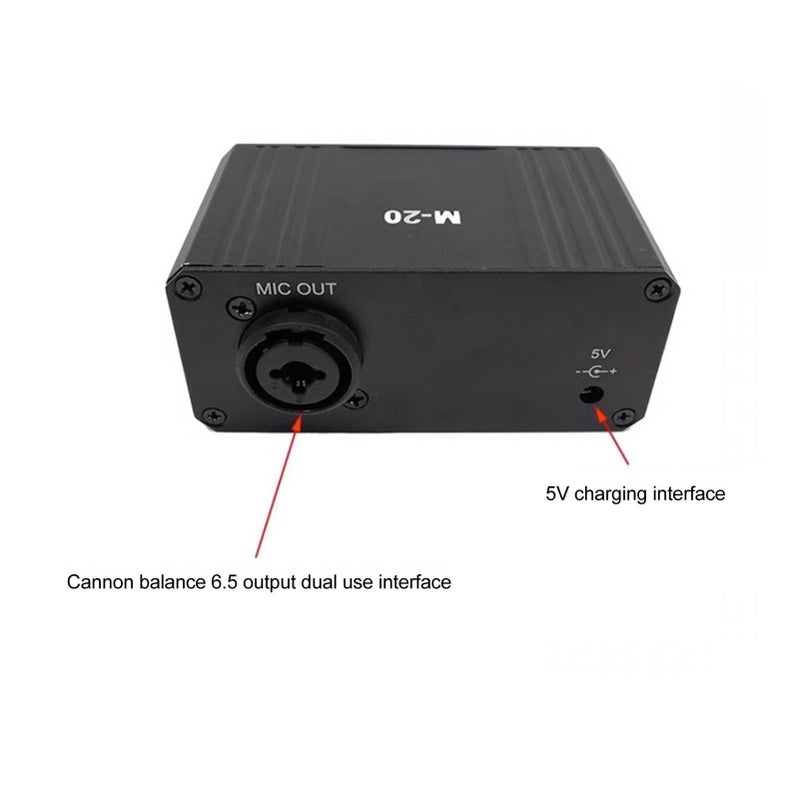 مضخم ميكروفون XLR مدمج عالي الكسب بقدرة 48 فولت مع تشغيل فانتوم، منخفض الضوضاء، للميكروفونات المكثفة والديناميكية - Image 4