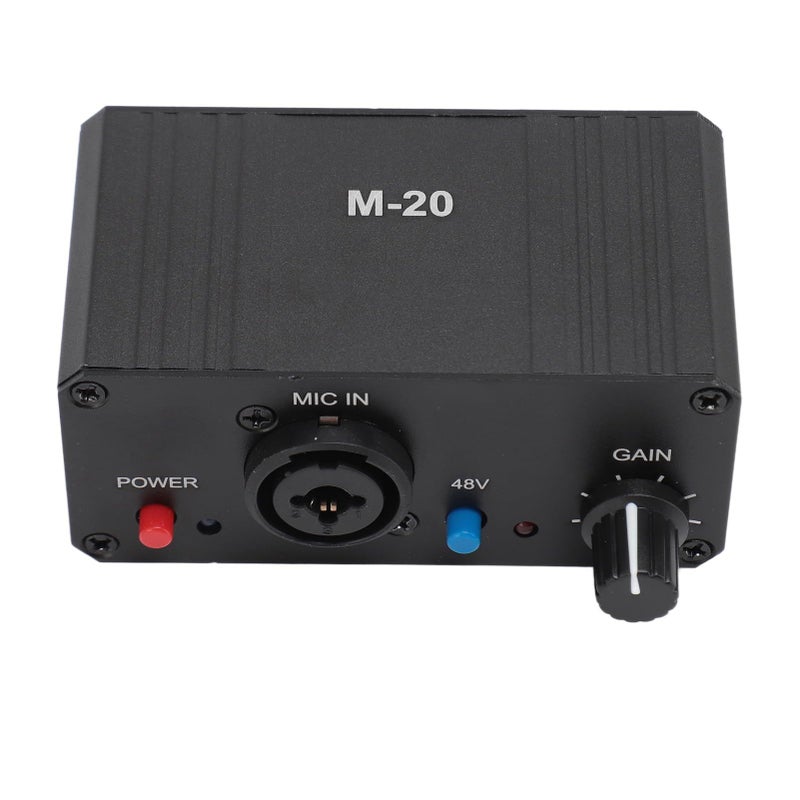 مضخم ميكروفون XLR مدمج عالي الكسب بقدرة 48 فولت مع تشغيل فانتوم، منخفض الضوضاء، للميكروفونات المكثفة والديناميكية - Image 2