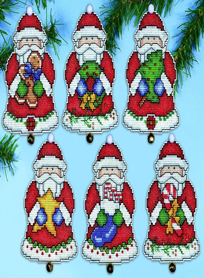 Tobin Santa Ornaments Plastic Canvas Kit, 3 by 4-Inch, Set of 6 - Image 1